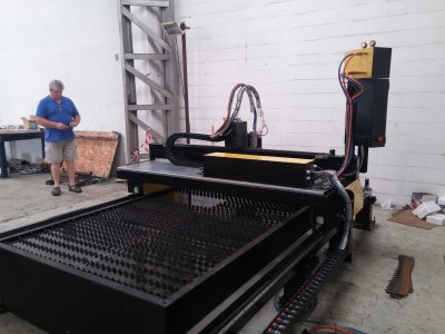 CNC cutting table ready for commissioning