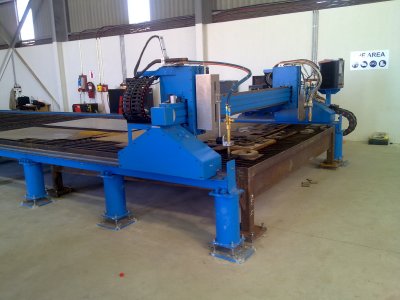 Blue CNC plasma cutting machine